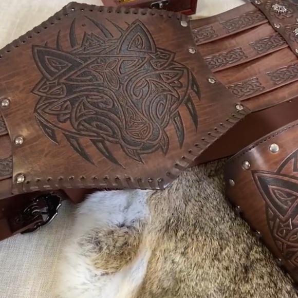 Brand New, Warrior Chest Armor w/ Viking Fenrir Brace, Warrior Set For Ren Faire - Picture 10 of 12